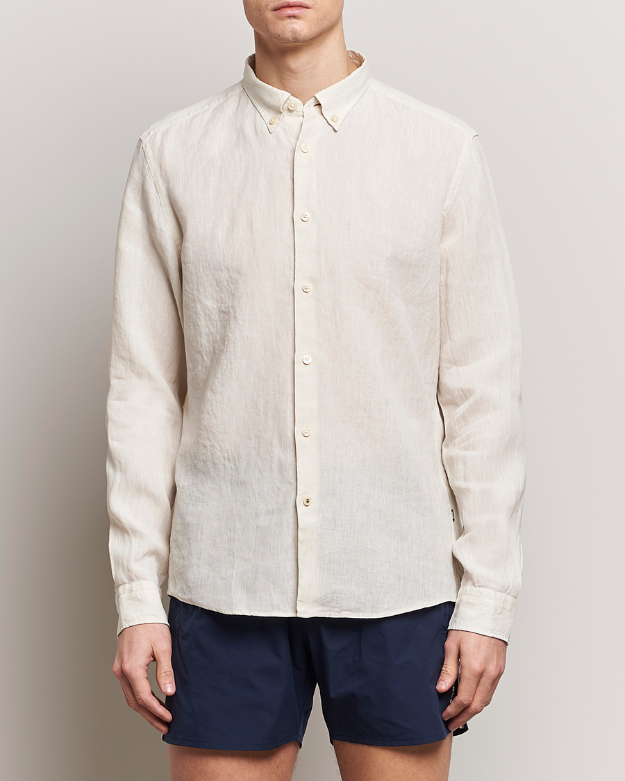 Herr | BOSS | BOSS BLACK | Liam Linen Shirt Open White