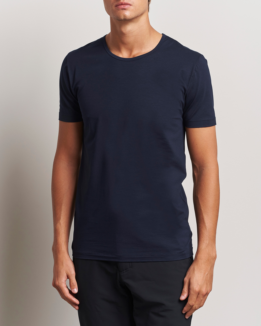 Herr |  | Zimmerli of Switzerland | Pure Comfort Crew Neck T-shirt Navy