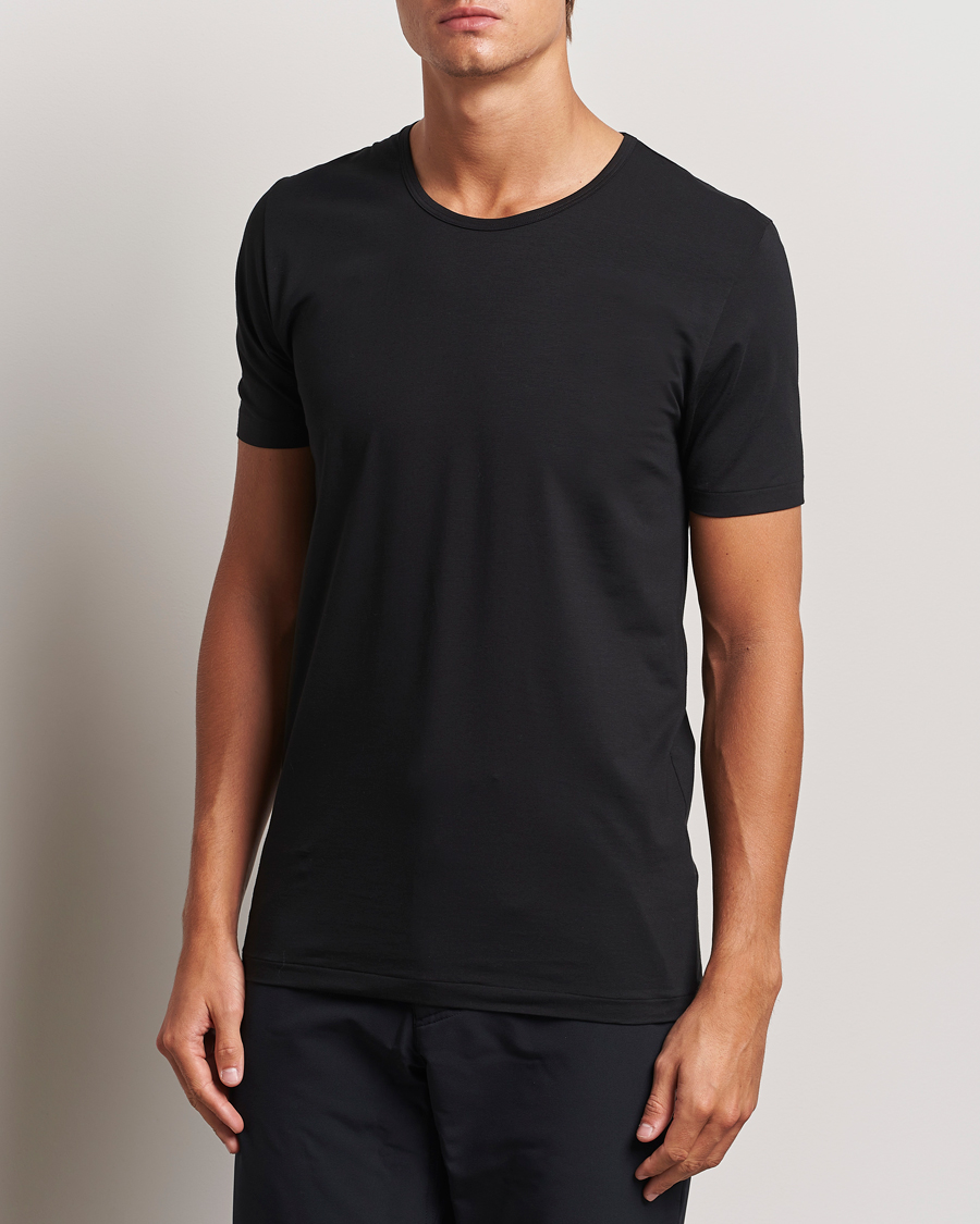 Herr |  | Zimmerli of Switzerland | Pure Comfort Crew Neck T-shirt Black