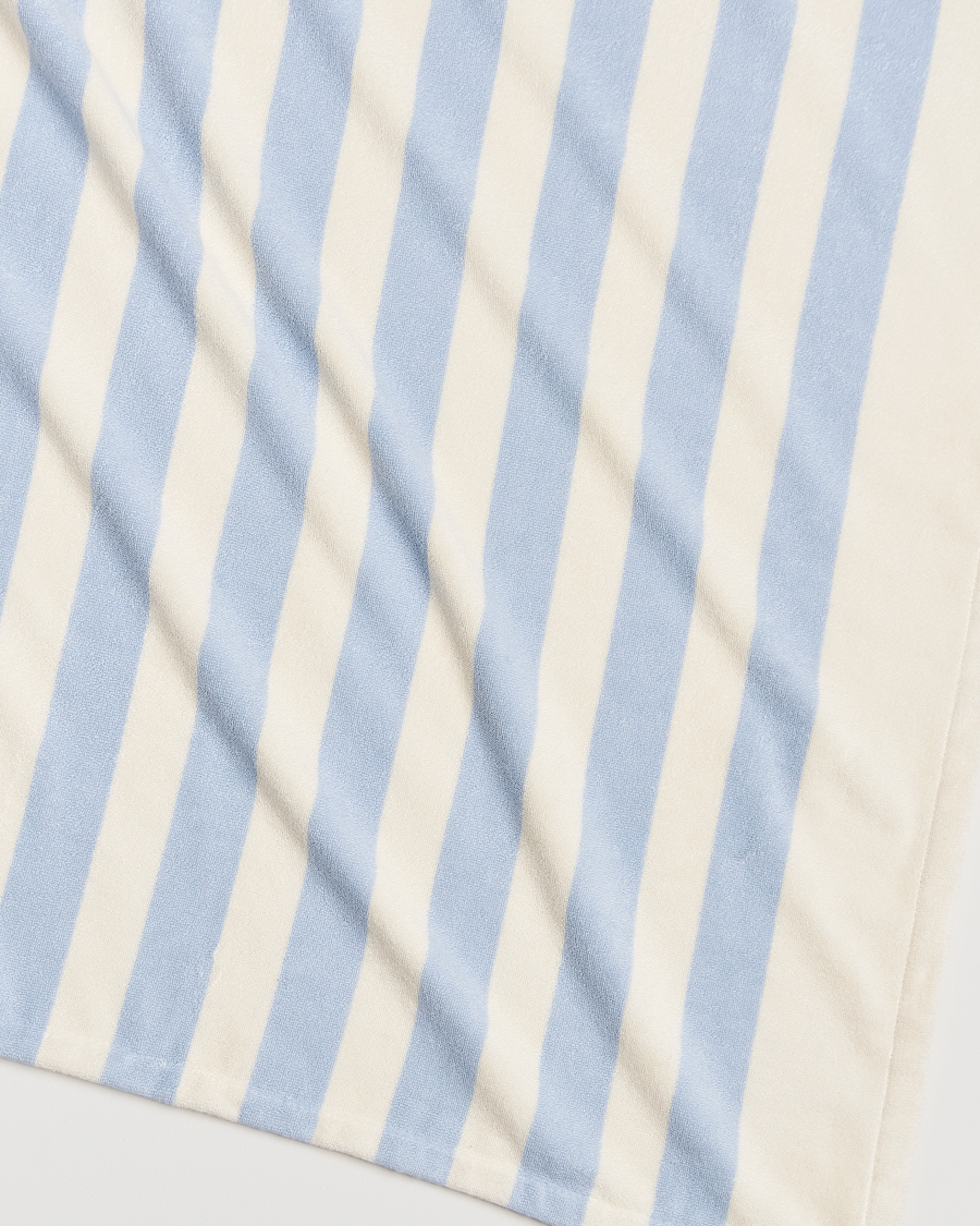 Herr | Textilier | Tekla | Organic Terry Beach Towel Isle Blue Stripes