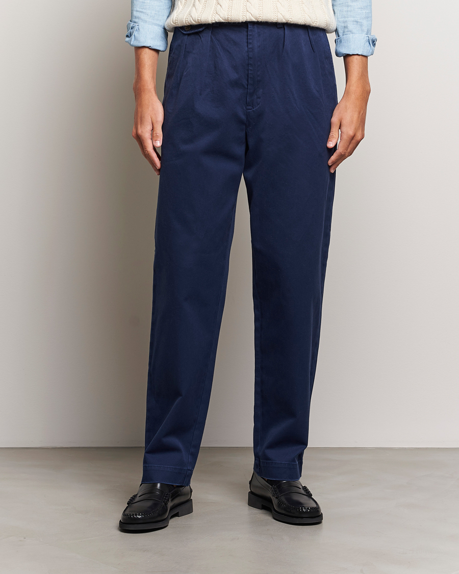 Herr |  | Polo Ralph Lauren | Rustic Twill Pleated Worker Trousers Newport Navy