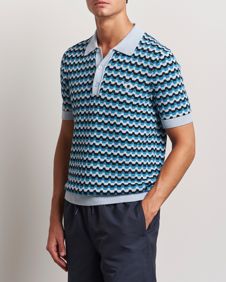Herr |  | Fred Perry | Bouclé Jacquard Knitted Polo Light Smoke