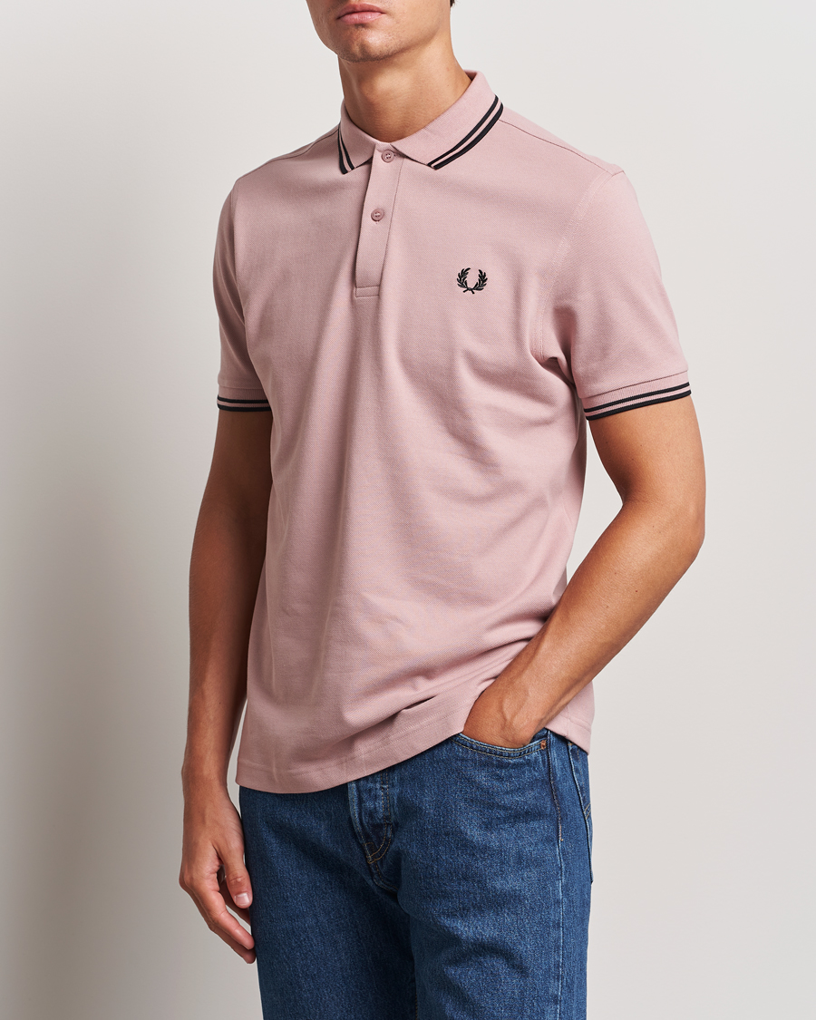 Herr |  | Fred Perry | Twin Tipped Polo Shirt Dusty Rose Pink