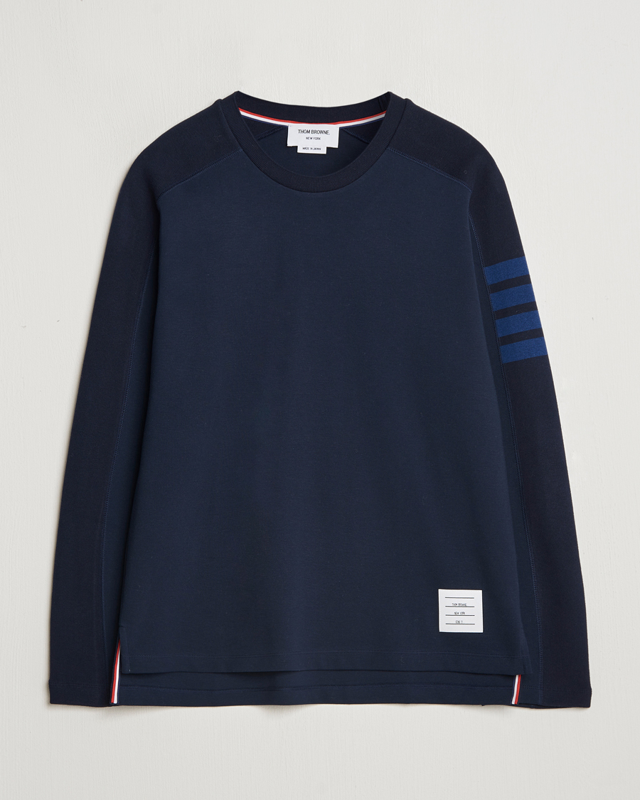 Herr | T-Shirts | Thom Browne | Long Sleeve 4-Bar T-Shirt Navy