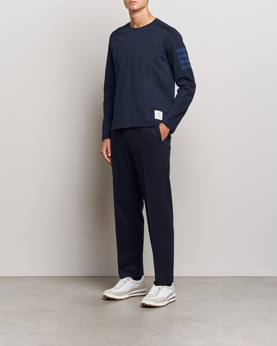 Herr | T-Shirts | Thom Browne | Long Sleeve 4-Bar T-Shirt Navy