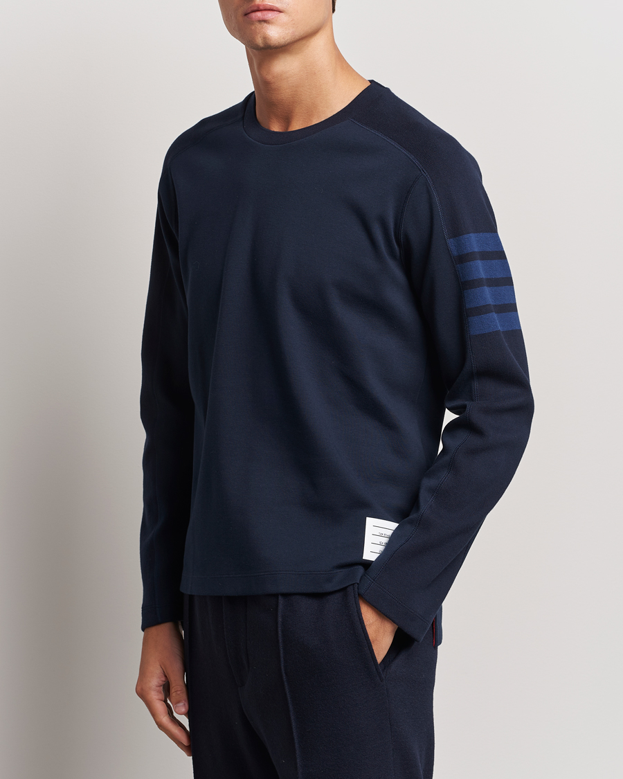 Herr |  | Thom Browne | Long Sleeve 4-Bar T-Shirt Navy