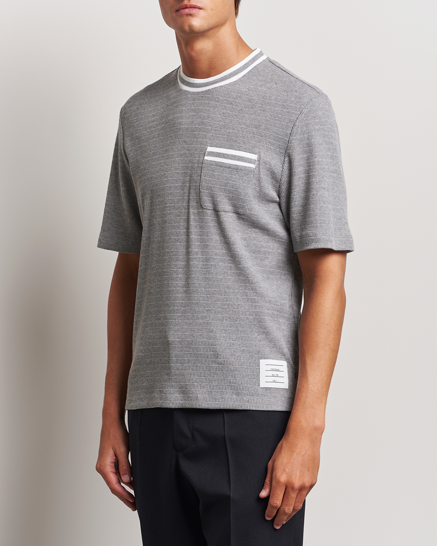 Herr |  | Thom Browne | Short Sleeve Contrast T-Shirt Light Grey