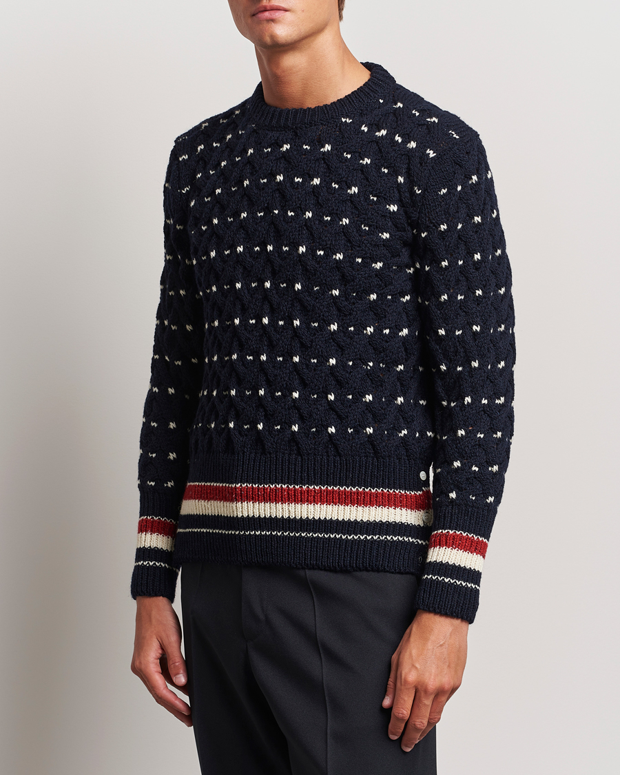 Herr |  | Thom Browne | Donegal Cable Sweater Navy