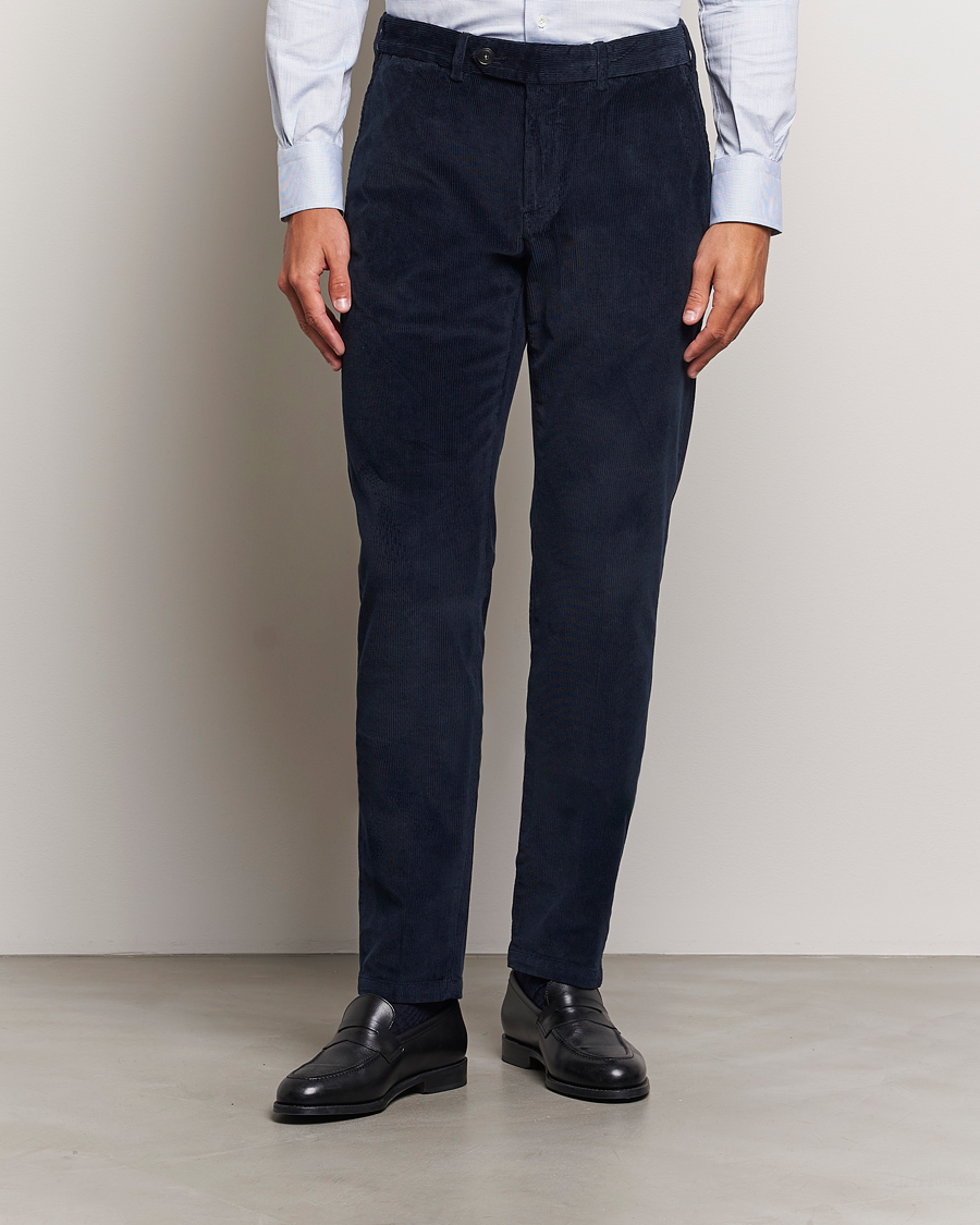 Herr | Business & Beyond | Canali | Slim Fit Corduroy Trousers Navy