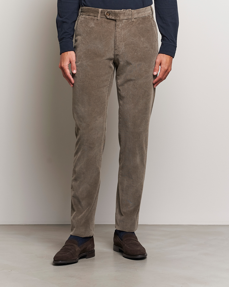 Herr |  | Canali | Slim Fit Corduroy Trousers Taupe