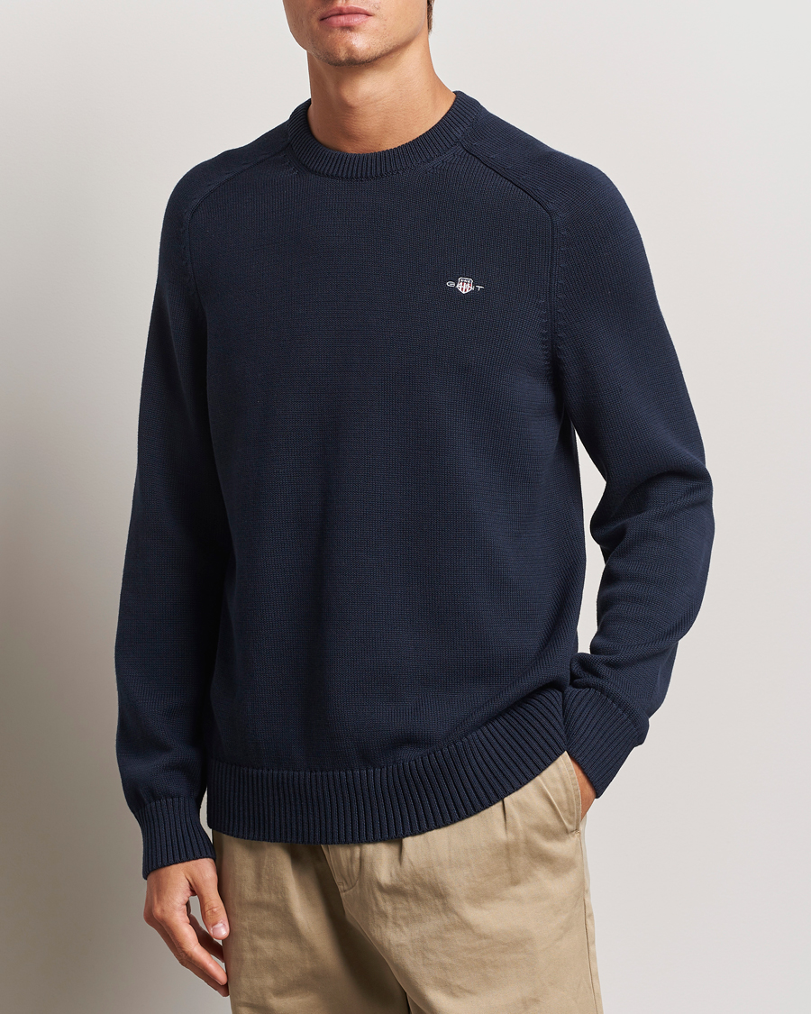 Herr |  | GANT | Casual Cotton Saddle C-neck Evening Blue