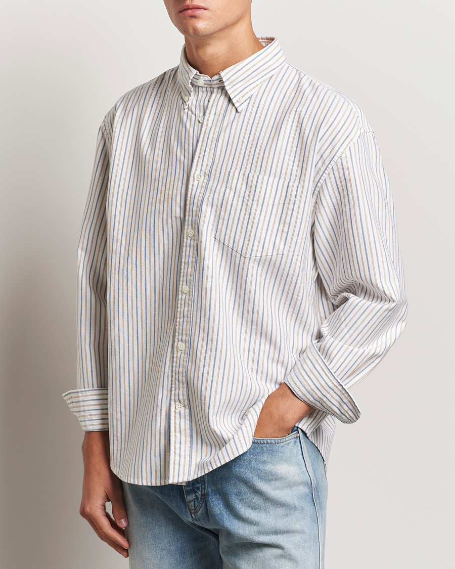 Herr |  | GANT | Rel Herigate Oxford Stripe Shirt Eggshell