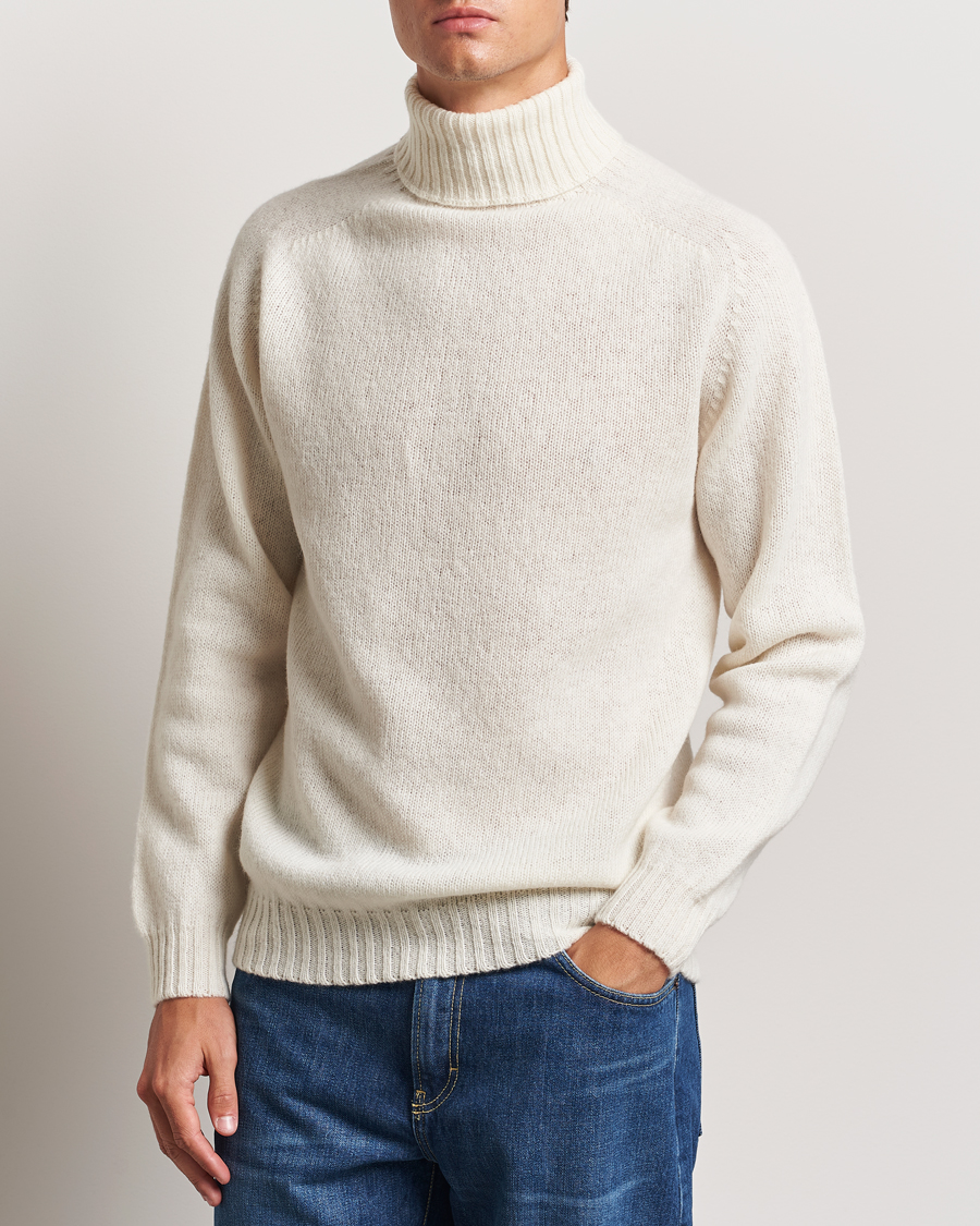 Herr | Polotröjor | Harley Of Scotland | Supersoft Lambswool Rollneck Winter White