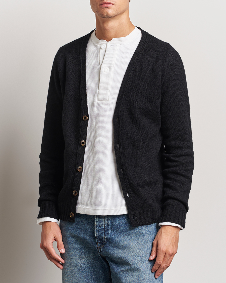 Herr |  | Harley Of Scotland | Supersoft Lambswool Cardigan Black