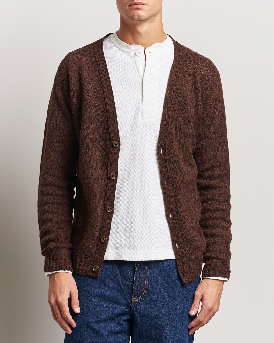 Herr |  | Harley Of Scotland | Supersoft Lambswool Cardigan Coffee