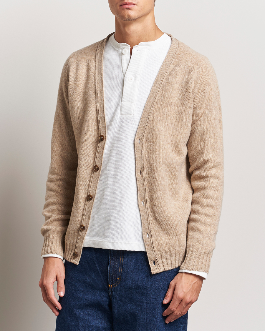 Herr |  | Harley Of Scotland | Supersoft Lambswool Cardigan Oatmilk