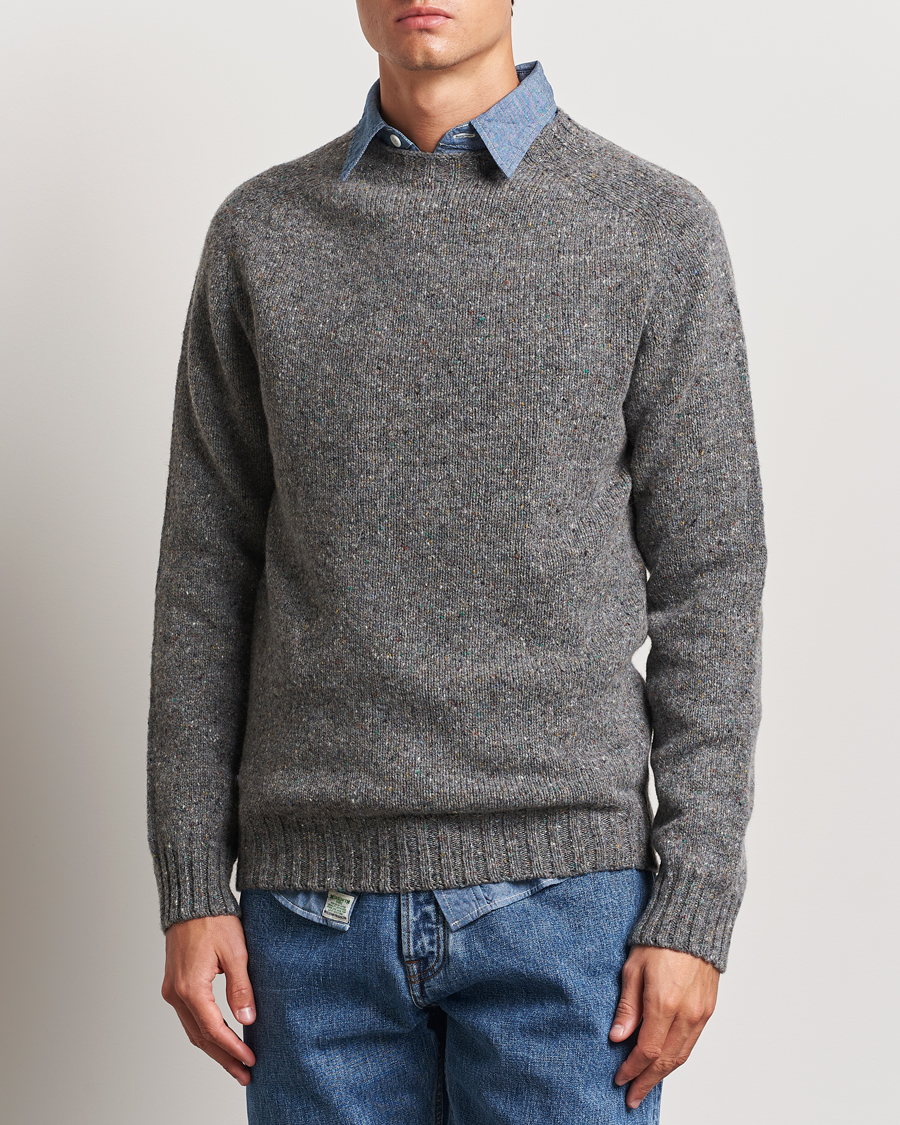 Herr | Kläder | Harley Of Scotland | Donegal Wool Crewneck Grey