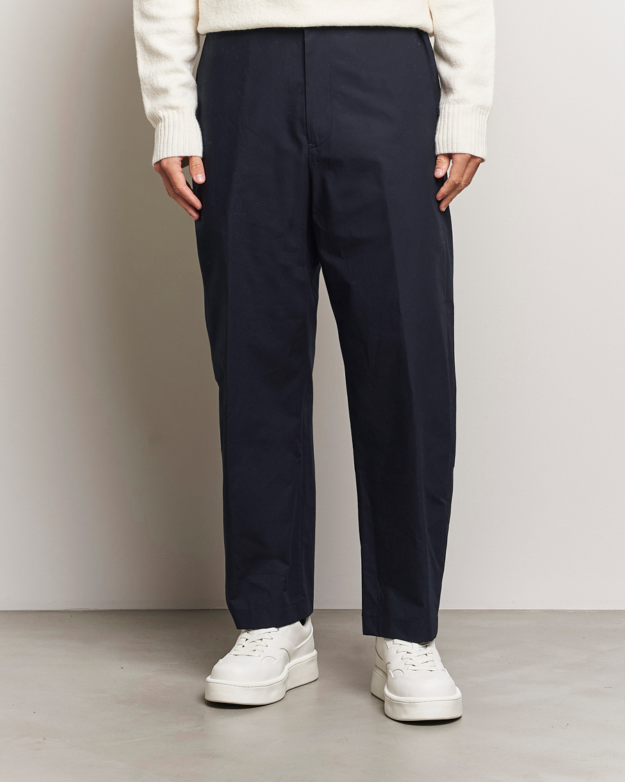 Herr |  | Jil Sander | Water Repellent Cotton Drawstring Pants Navy