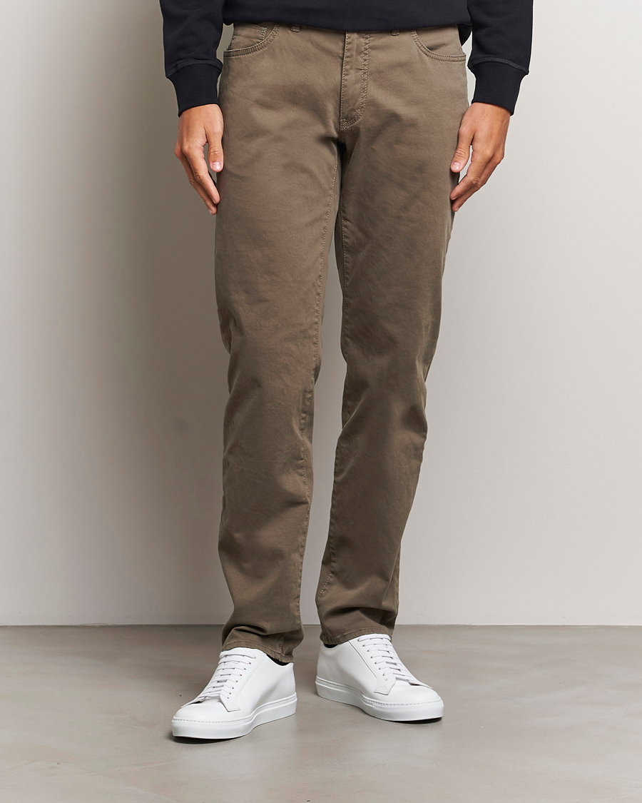 Herr | Kläder | Brax | Cadiz Cotton Satin 5-Pocket Pants Khaki