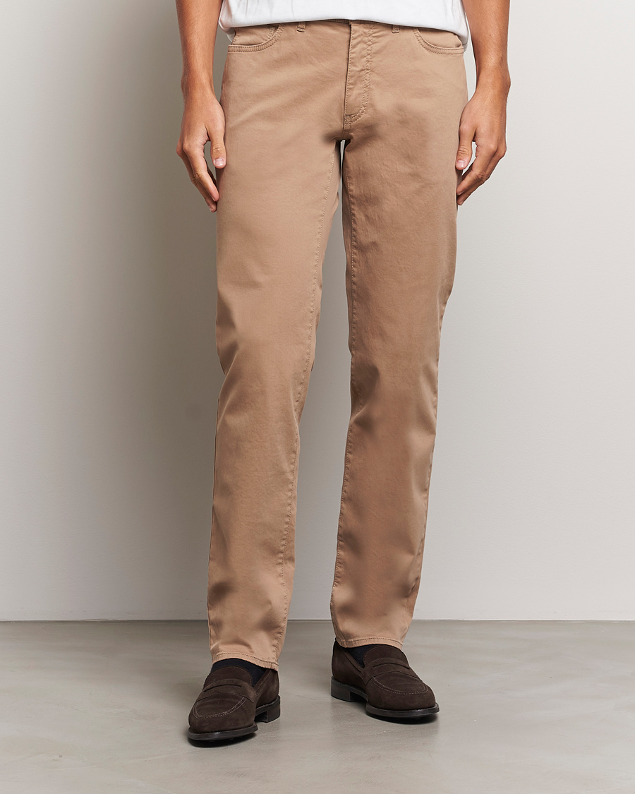 Herr | Brax | Brax | Cadiz Cotton Satin 5-Pocket Pants Beige