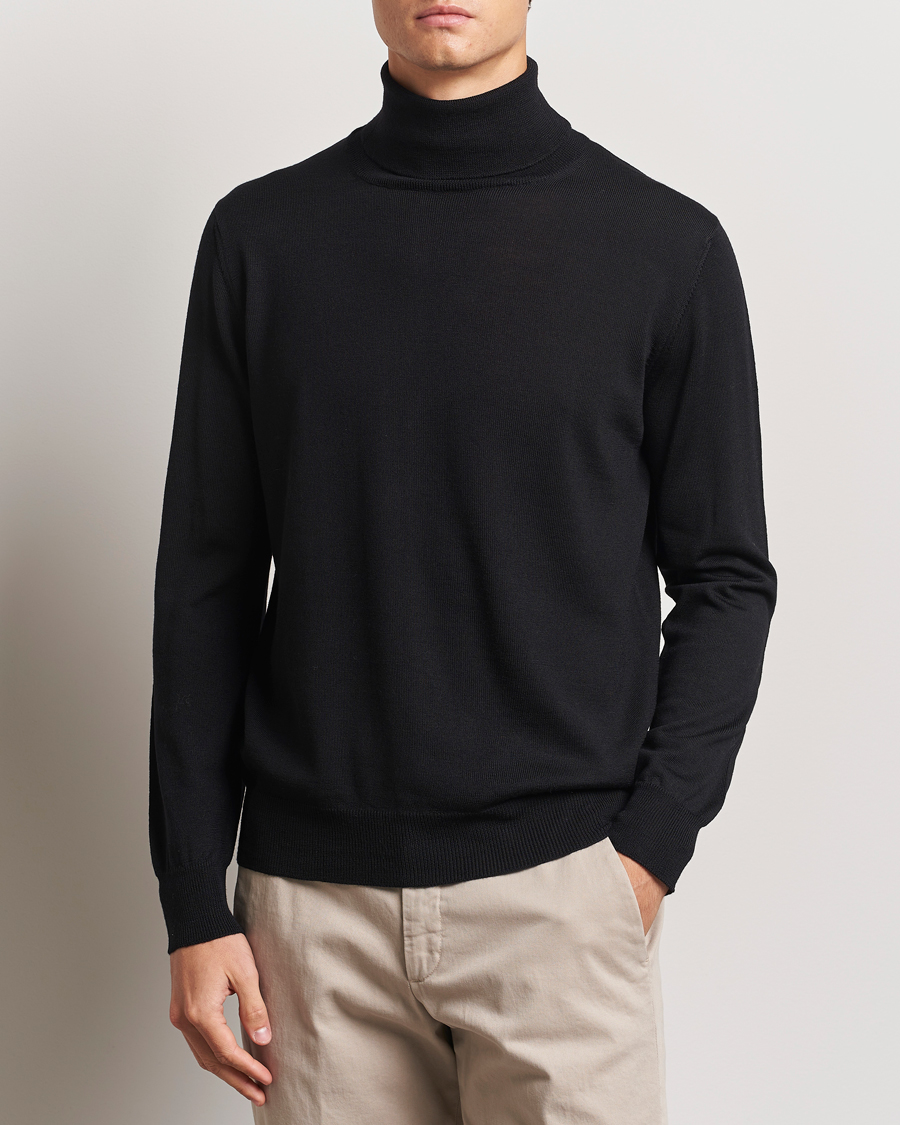 Herr |  | Morgano | Extra Fine Merino Wool Rollneck Black