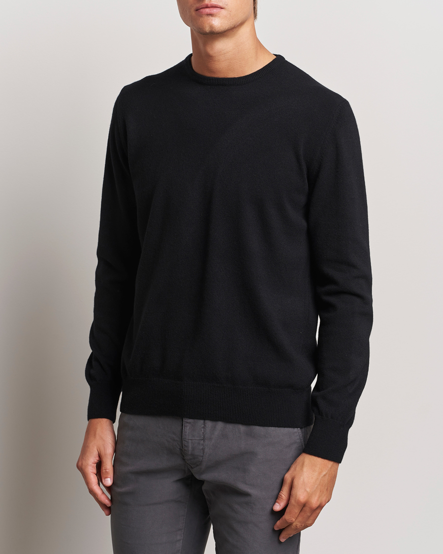 Herr | Pullover rundhals | Morgano | Wool/Cashmere Crewneck Black