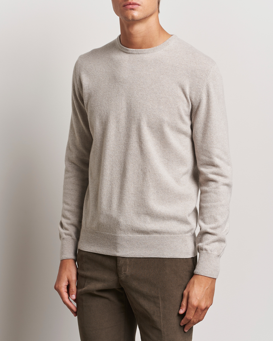 Herr | Pullover rundhals | Morgano | Wool/Cashmere Crewneck Beige