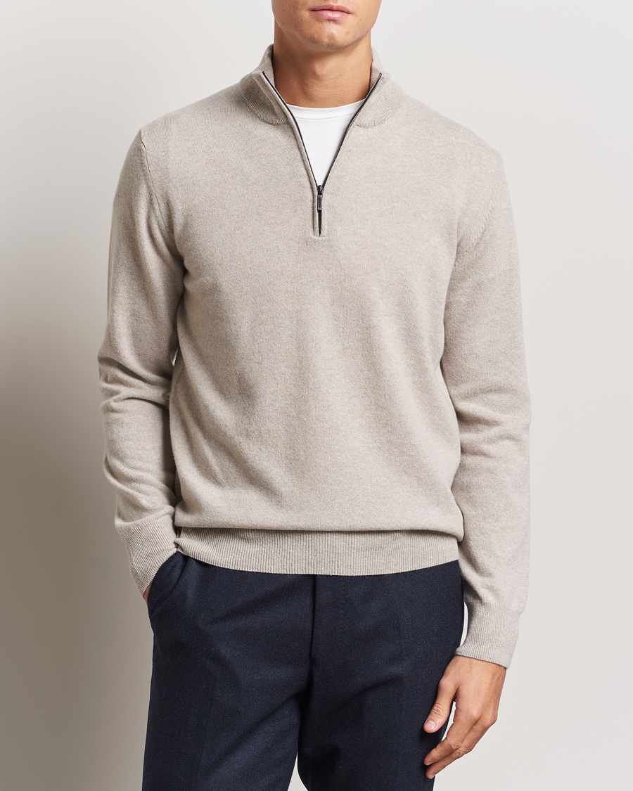 Herr |  | Morgano | Wool/Cashmere Half-Zip Beige