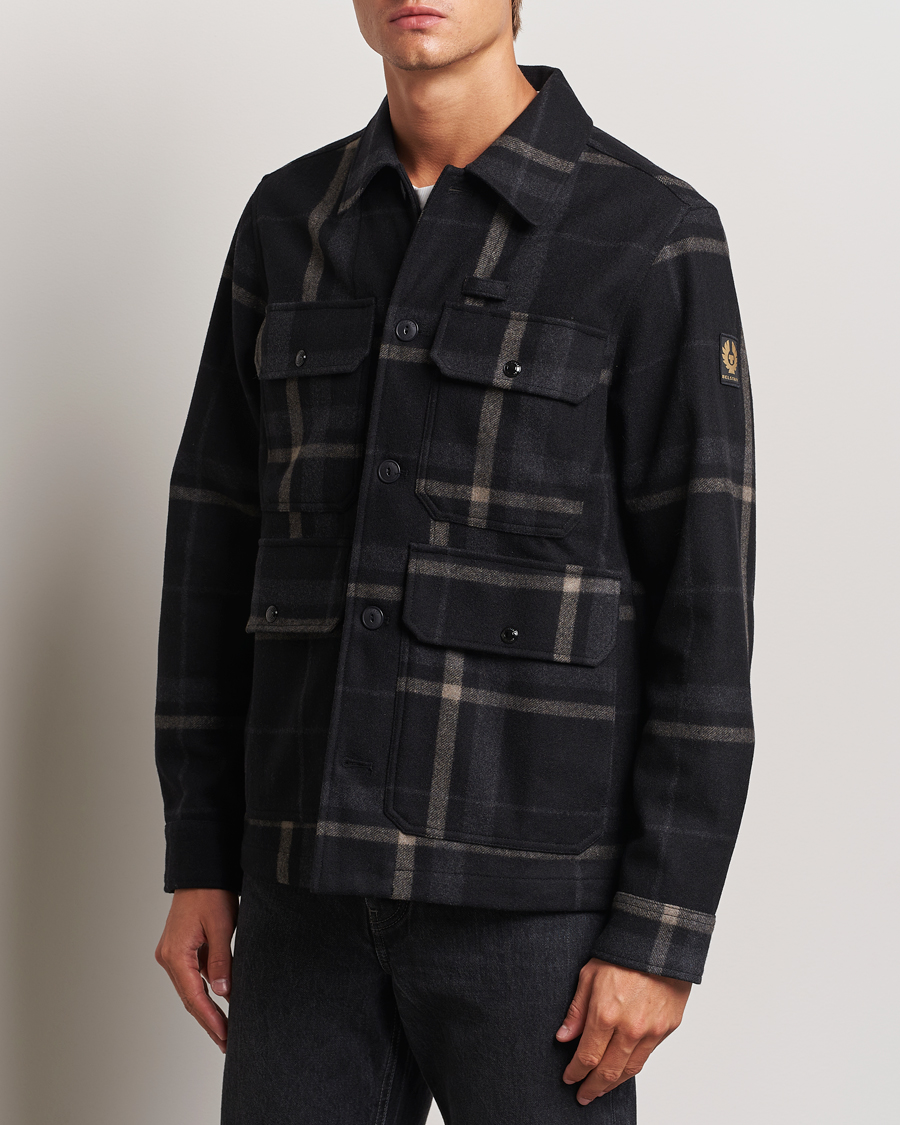 Herr |  | Belstaff | Forge Checked Wool Jacket Charcoal