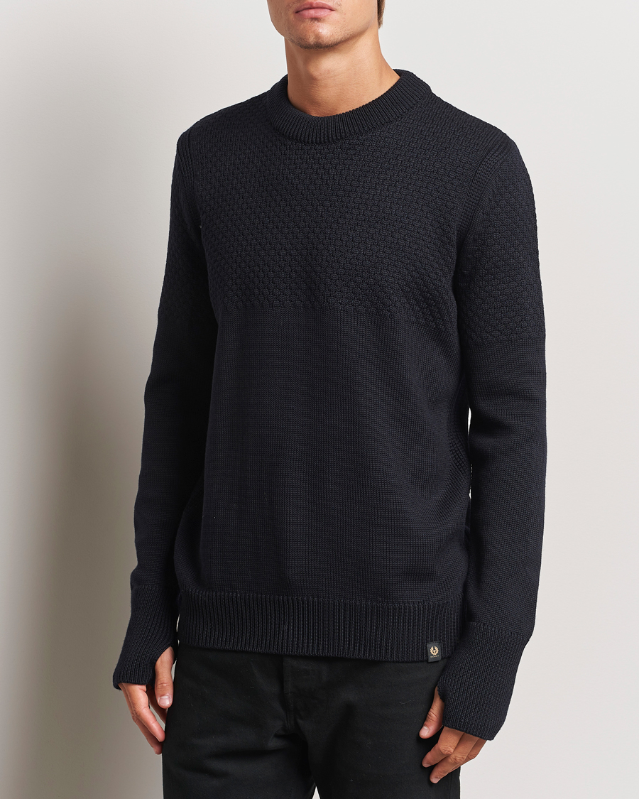 Herr |  | Belstaff | Sternway Knitted Crewneck Dark Ink