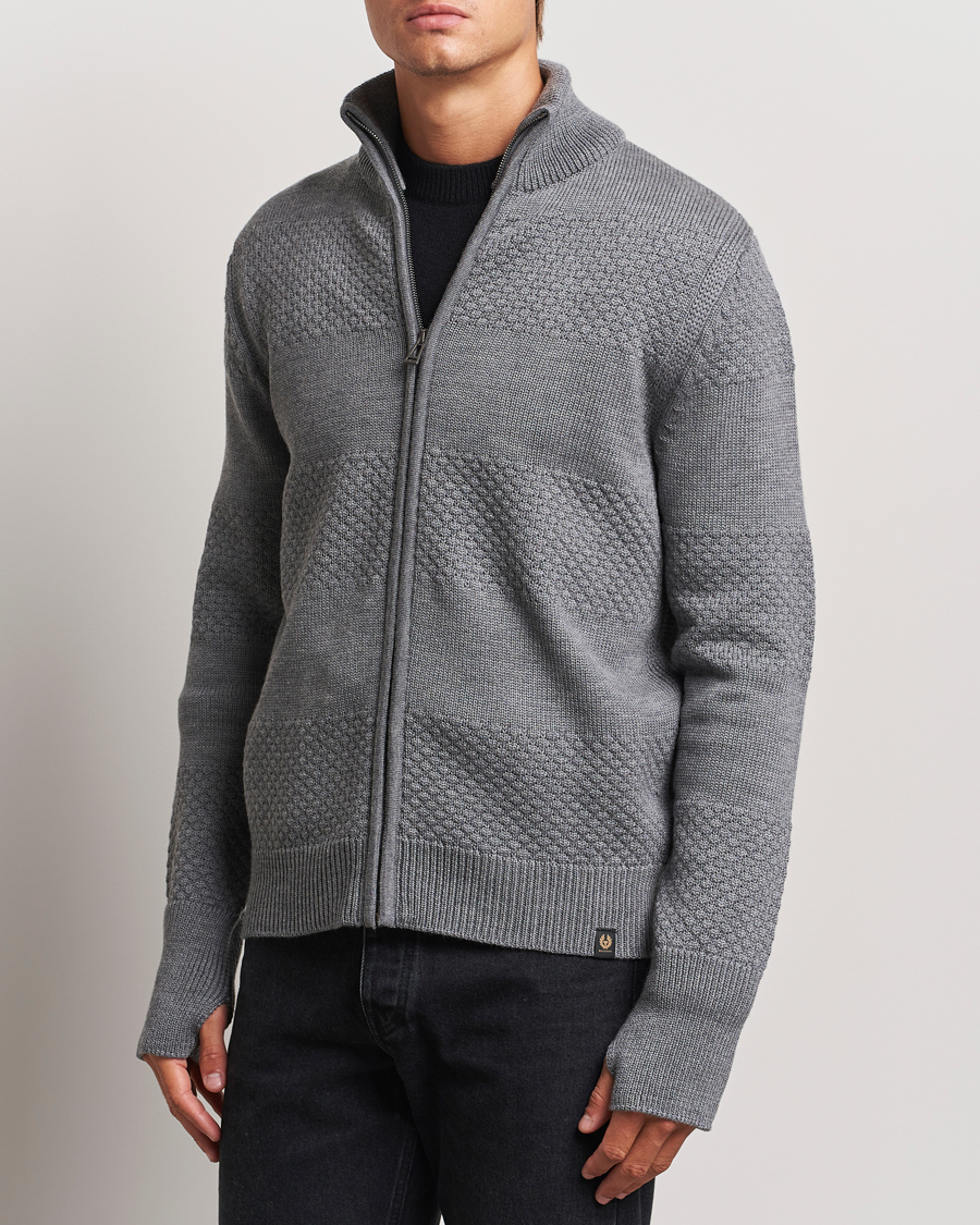 Herr |  | Belstaff | Sternway Knitted Zip Cardigan Grey Heather