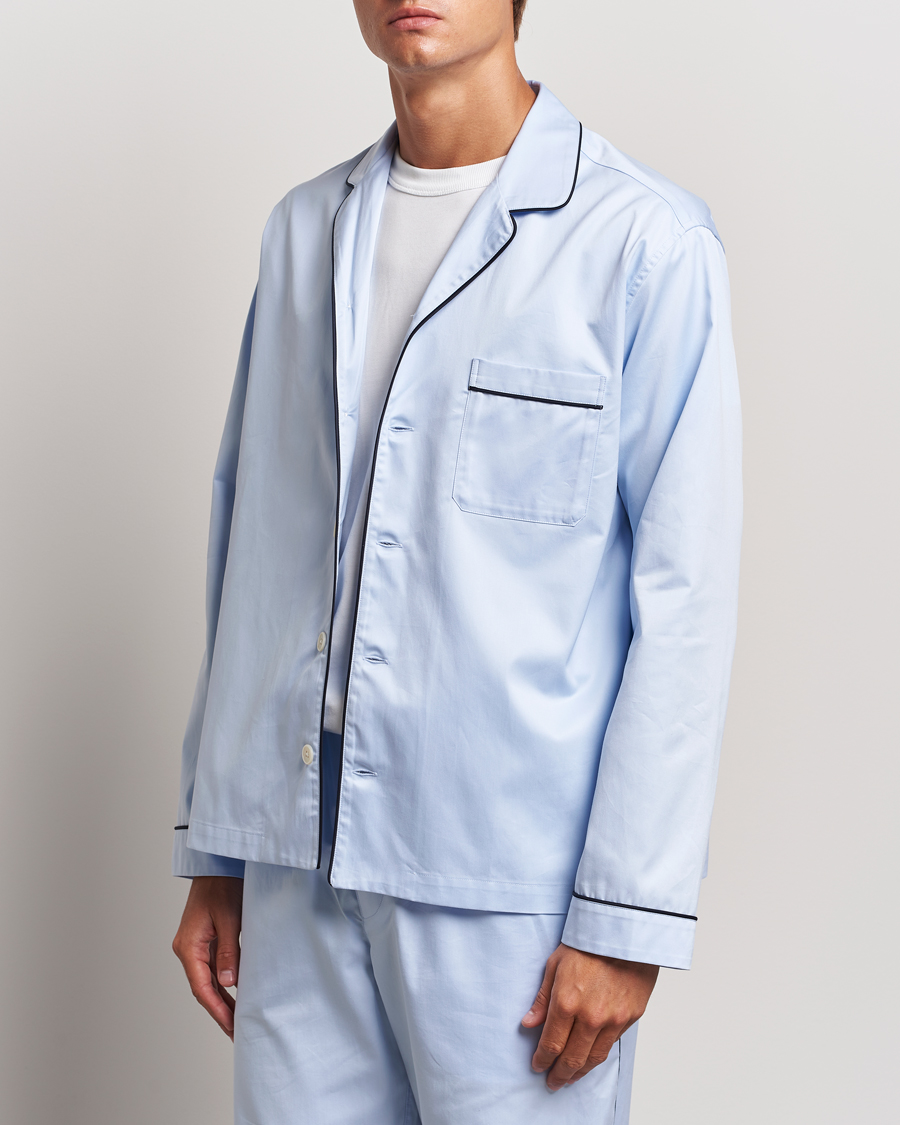 Herr |  | Tekla | Sateen Pyjama Shirt Bellhop Blue