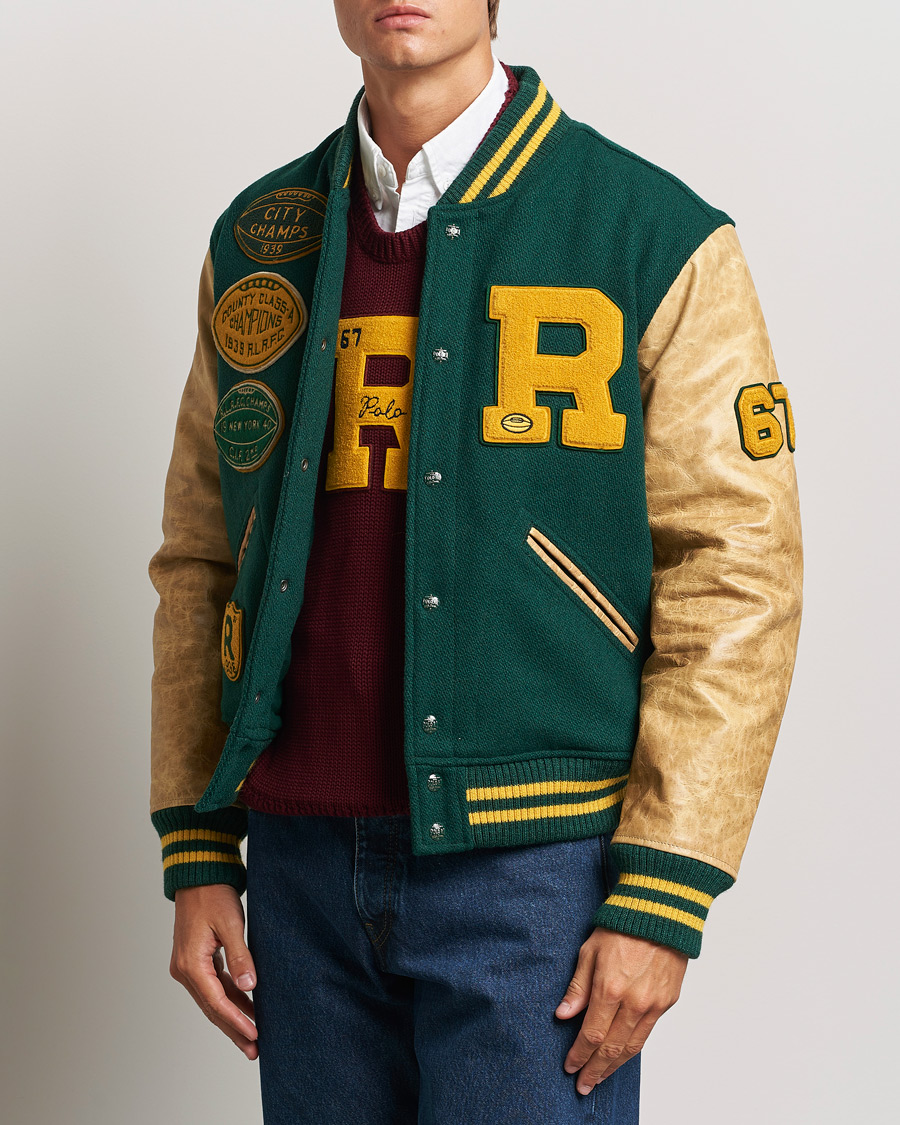 Herr |  | Polo Ralph Lauren | Varsity Leather Bomber Moss Agate