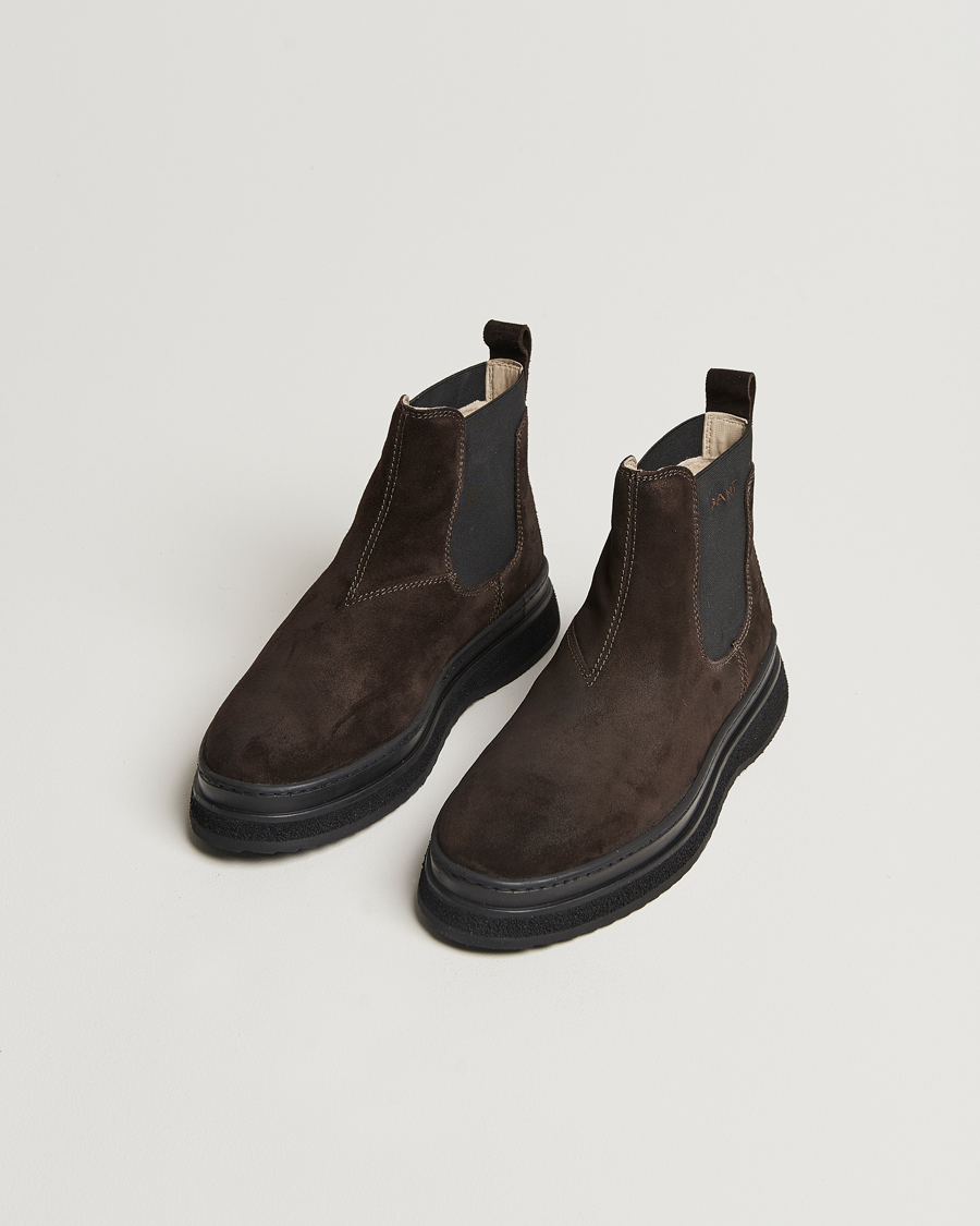 Herr | Skor | GANT | Blistown Shearling Suede Chelsea Boot Espresso Brown