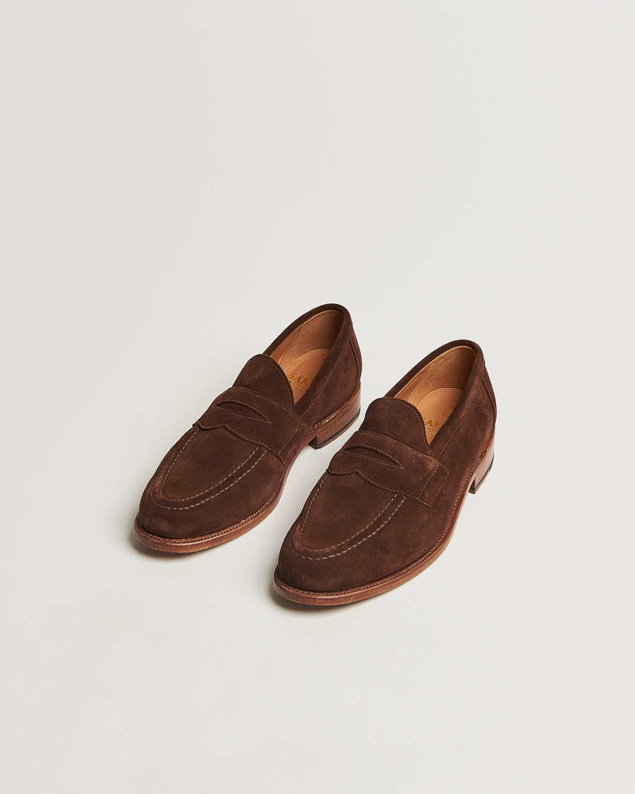 Herr |  | Sanders | Aldwych Suede Penny Loafer Polo Snuff