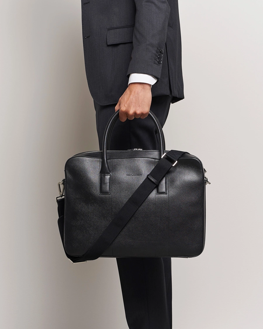 Herr |  | Oscar Jacobson | Leather Briefcase Black