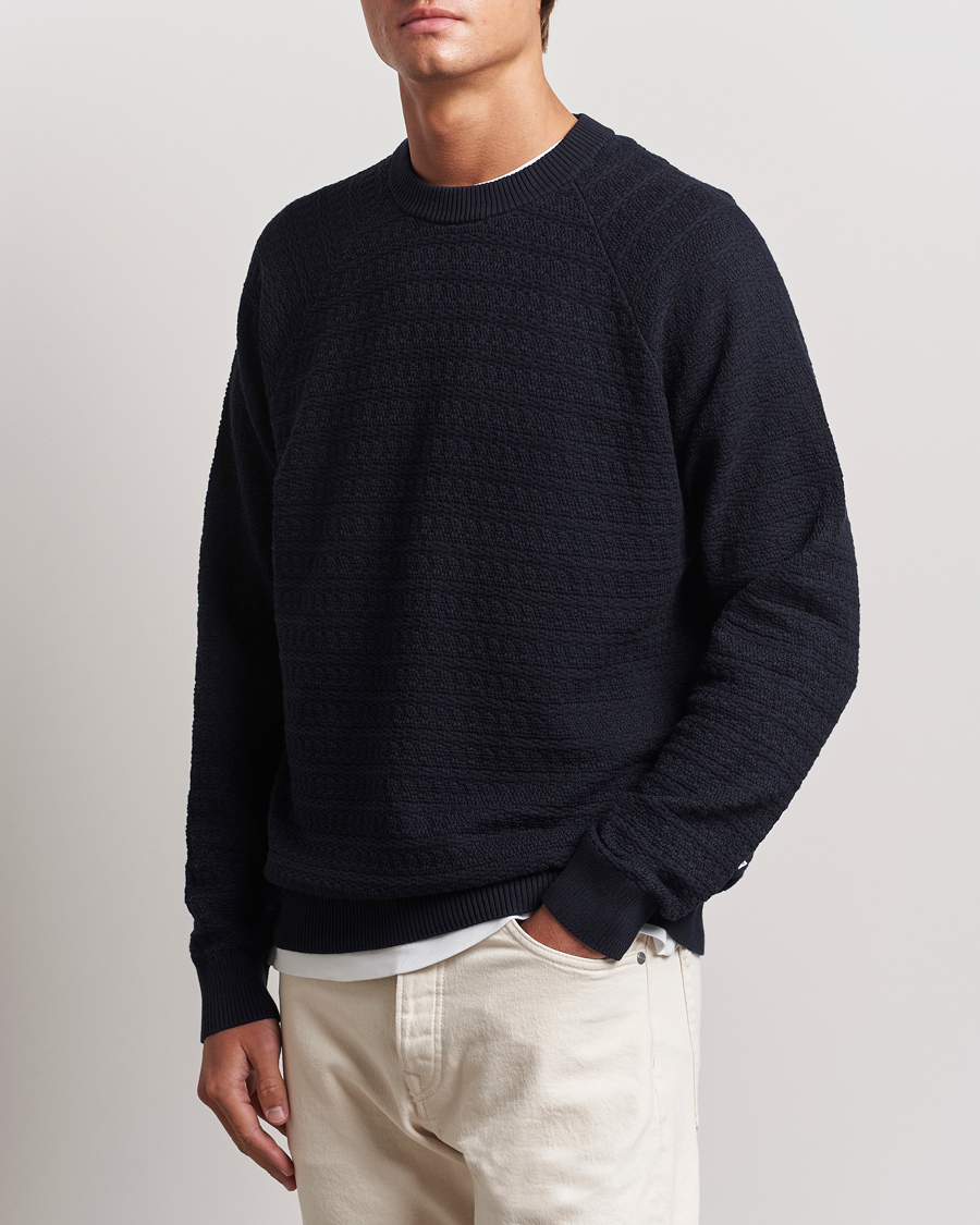 Herr |  | NN07 | Collin Structured Knitted Sweater Navy Blue