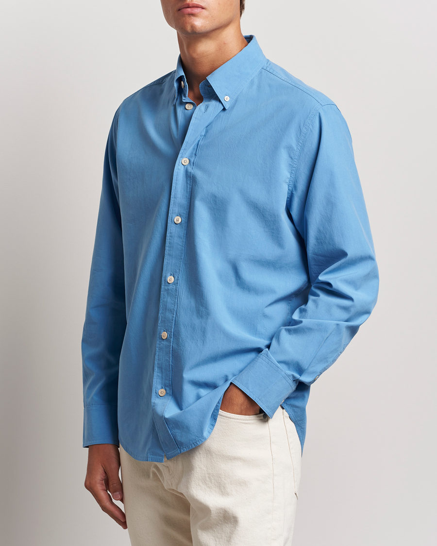 Herr |  | NN07 | Colby Lyocell/Cotton Button Down Shirt Blue Jasper