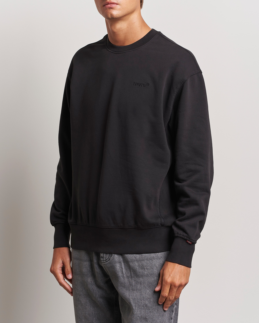 Herr |  | Levi\'s | Garment Dyed Authentic Crew Neck Sweatshirt Black