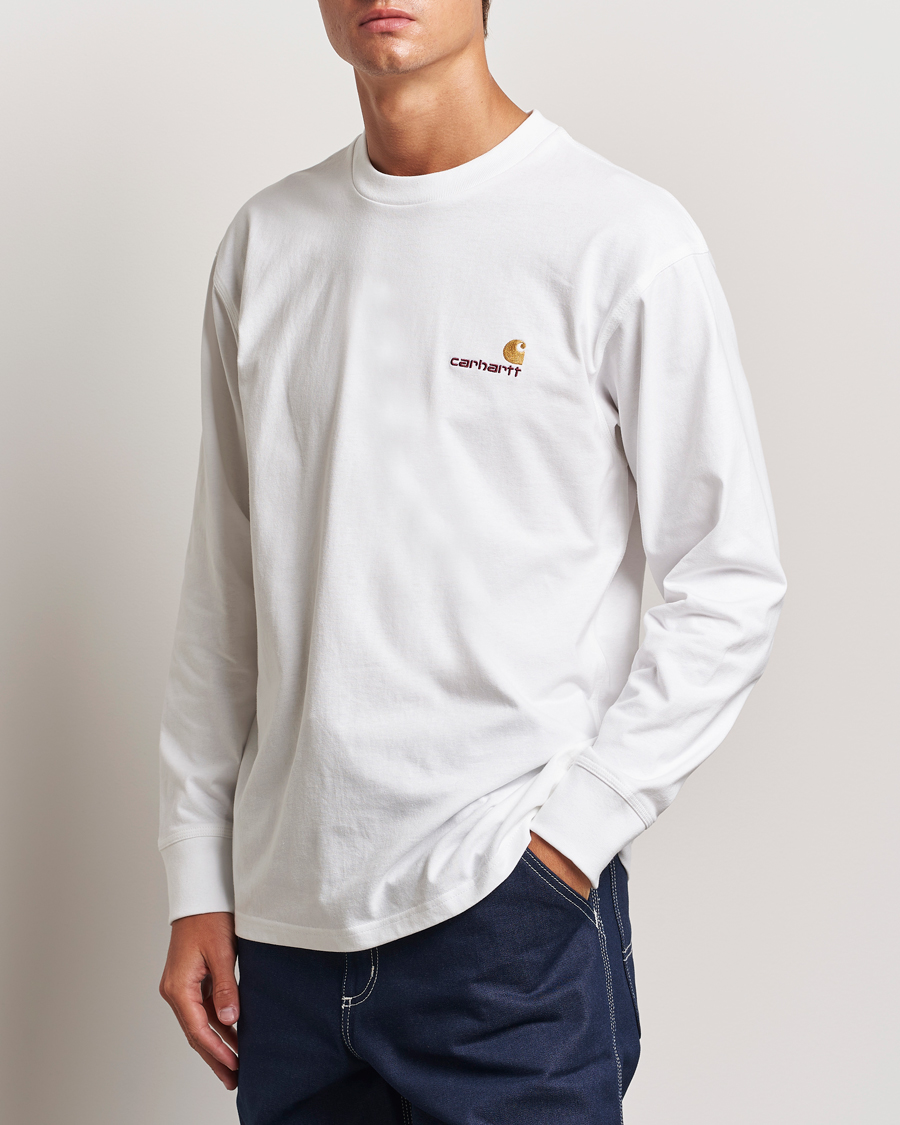 Herr | Carhartt WIP | Carhartt WIP | American Script Long Sleeve T-Shirt White