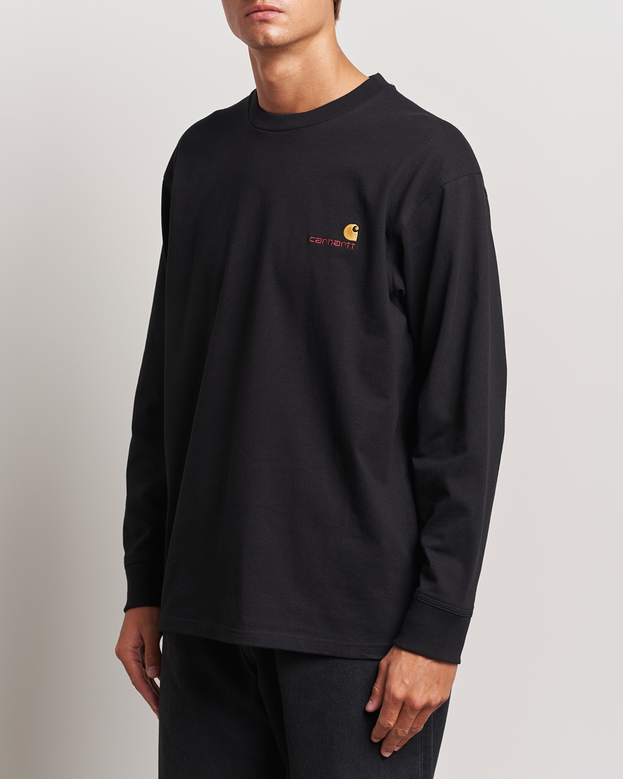 Herr | Carhartt WIP | Carhartt WIP | American Script Long Sleeve T-Shirt Black