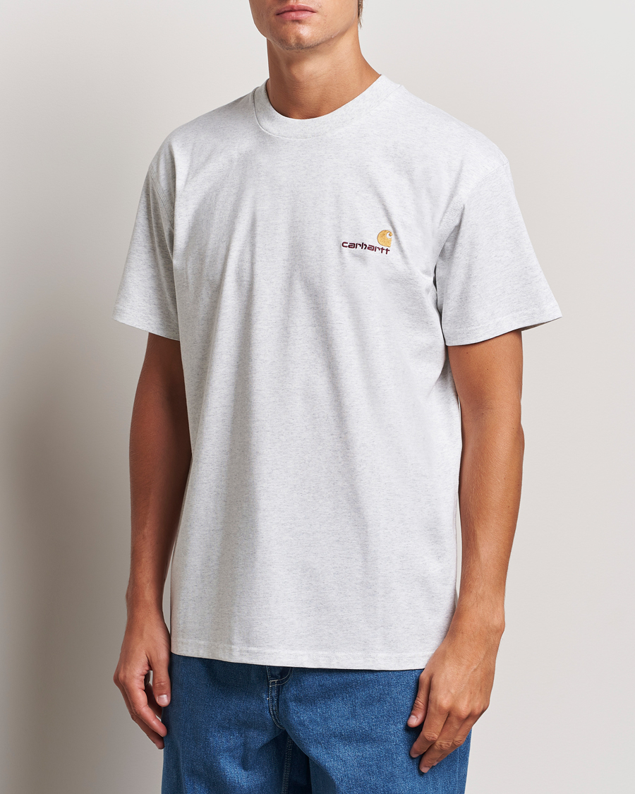 Herr | Kläder | Carhartt WIP | American Script Short Sleeve T-Shirt Ash Heather