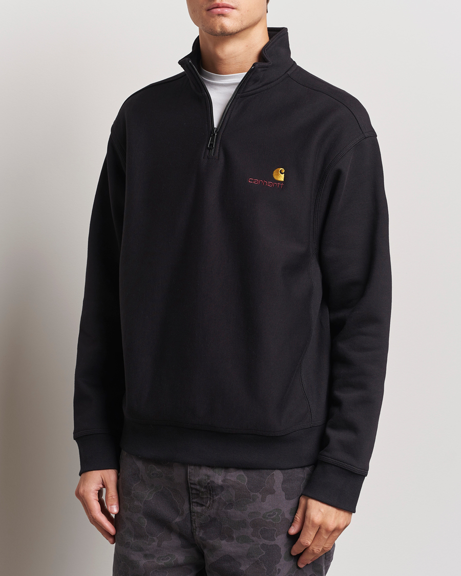 Herr |  | Carhartt WIP | American Script Half Zip Sweatshirt Black