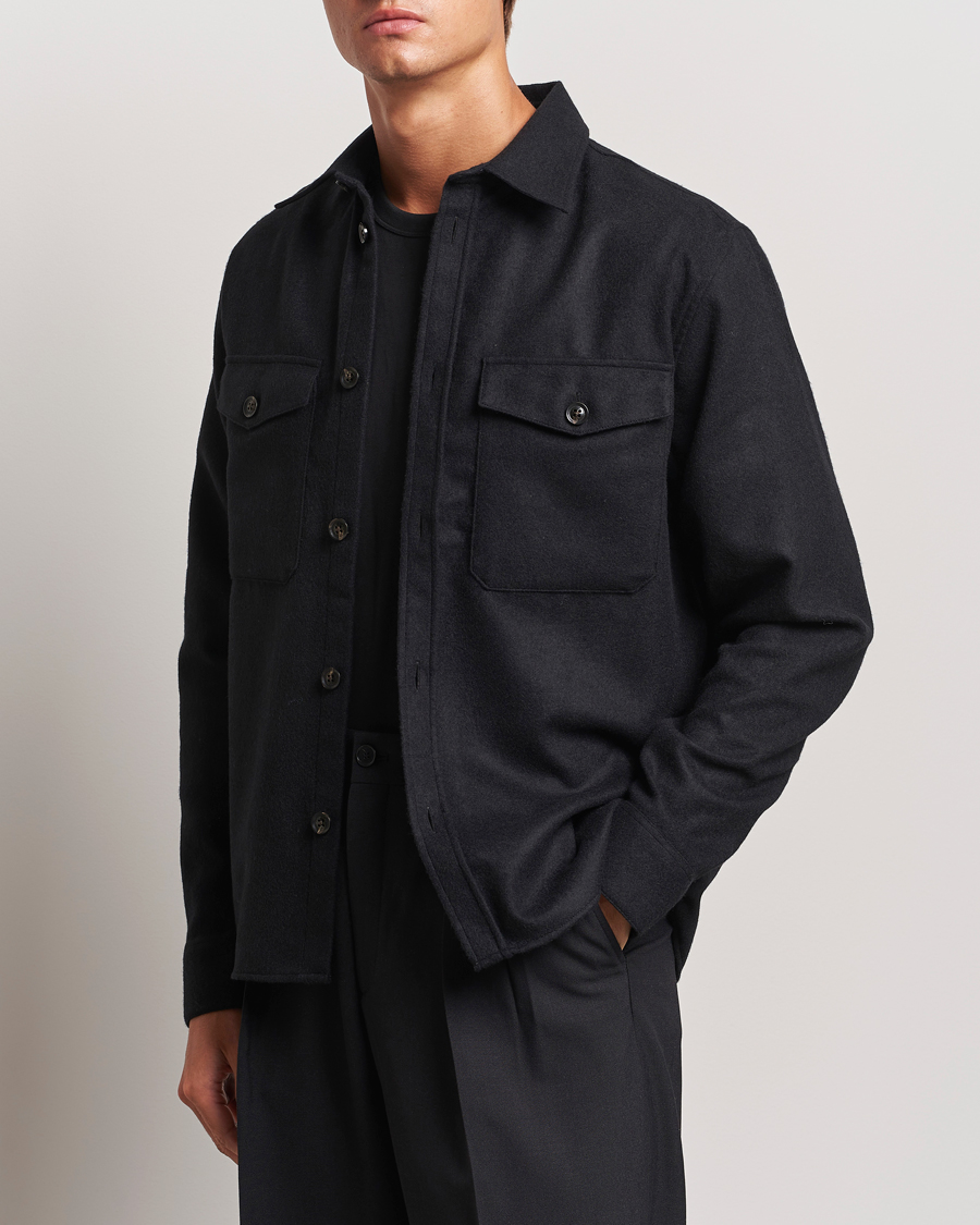 Herr | Business & Beyond - Casual | J.Lindeberg | Flat Wool Overshirt Black