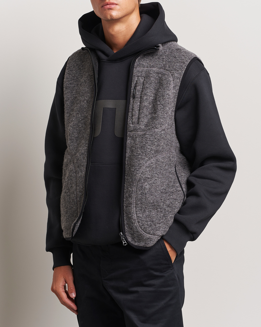 Herr |  | J.Lindeberg | Duncan Wool Fleece Vest Light Grey Melange