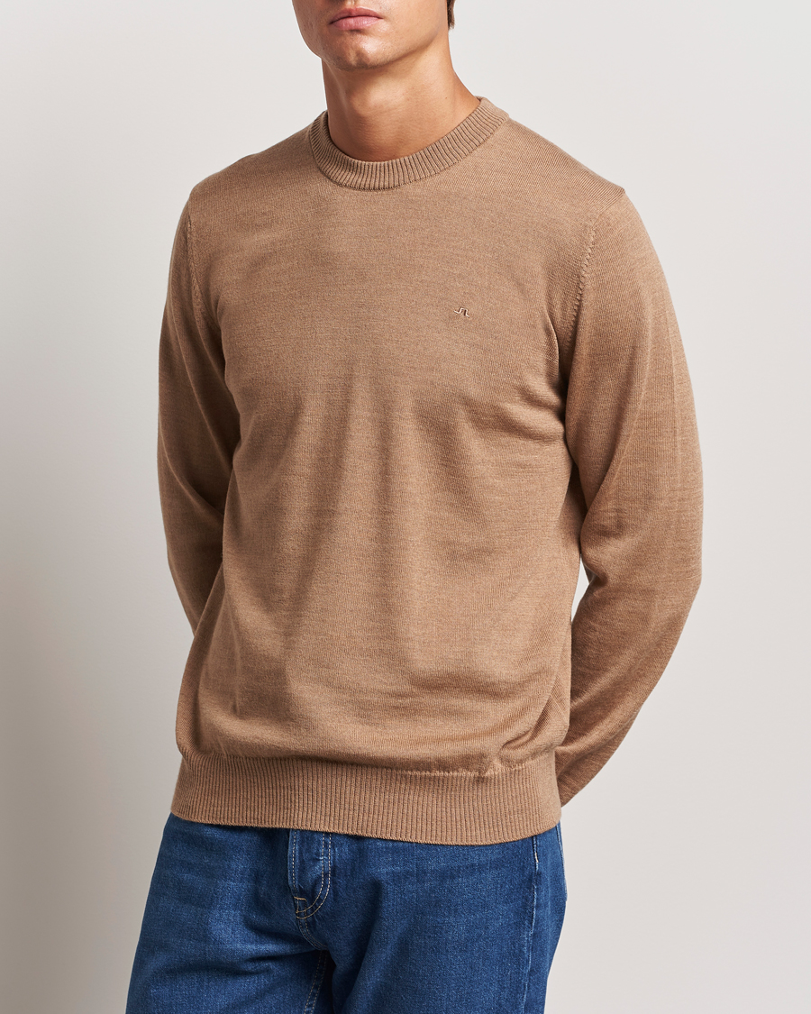 Herr |  | J.Lindeberg | Keane Merino Crew Neck Sweater Tiger Brown