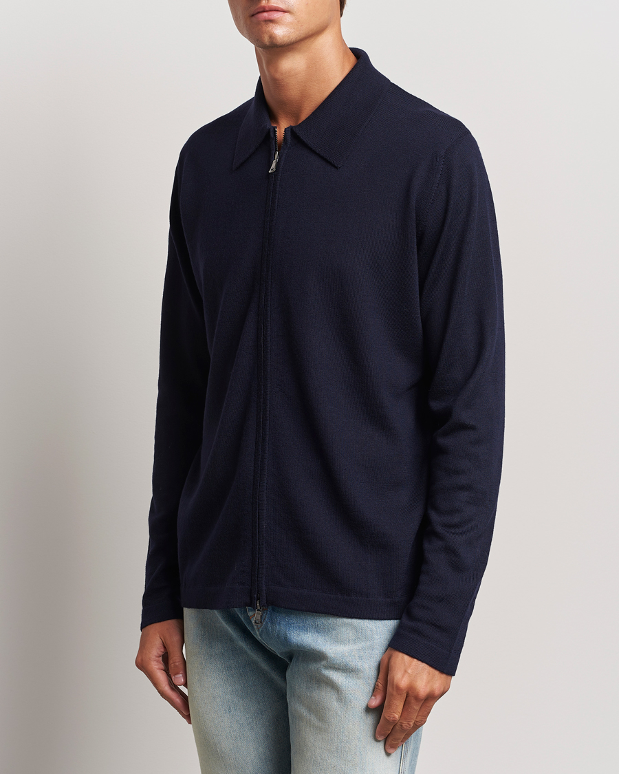 Herr |  | J.Lindeberg | Kaleb Merino Zip Cardigan Navy