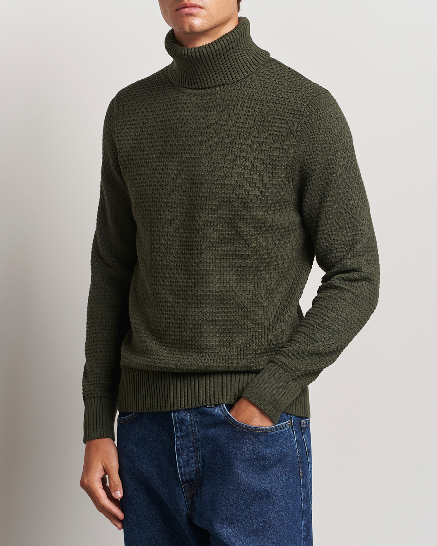 Herr |  | J.Lindeberg | Olivero Structure Cotton Turtleneck Forest Green