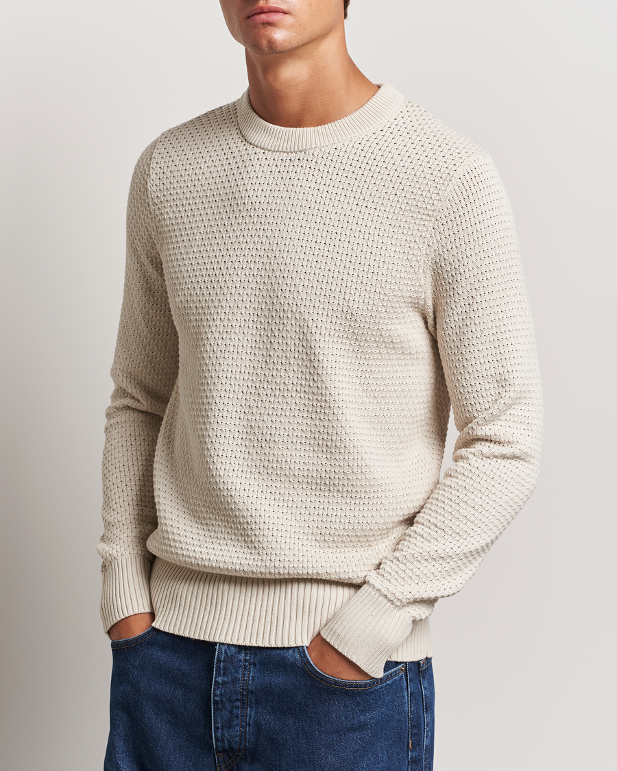 Herr |  | J.Lindeberg | Oliver Structure Cotton Sweater Moonbeam