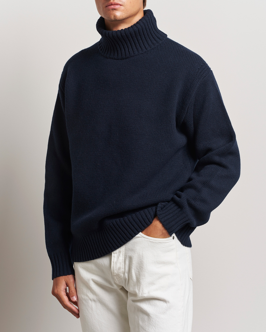 Herr |  | J.Lindeberg | Todd Heavy Knit Turtleneck Navy